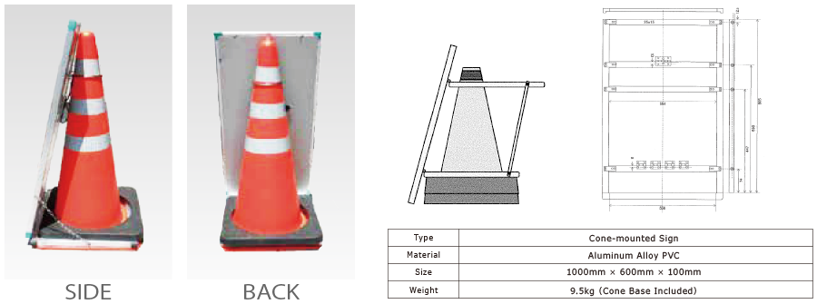 Cone-mounted Sign